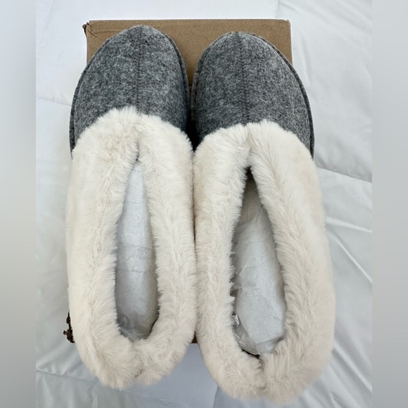 New! Clarks grey wool slippers size 8 - Picture 6 of 9